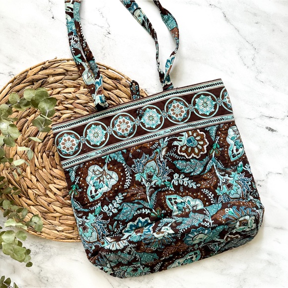 Vera Bradley Java Blue Medium Toggle Tote - Picture 4 of 5